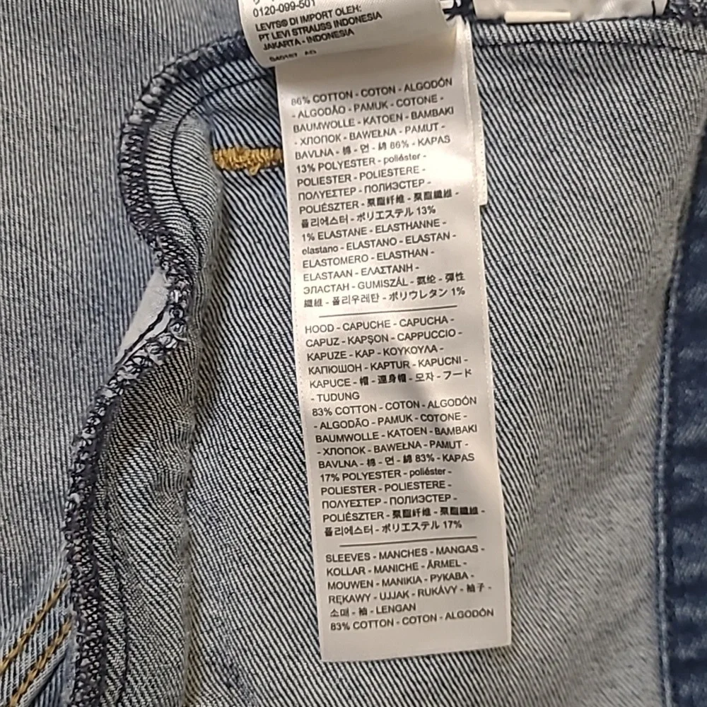 women Denim and Gray Hooded‎ Jacket